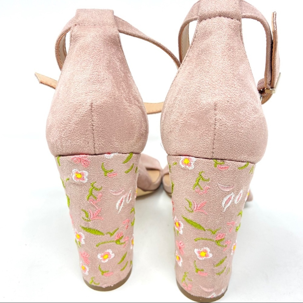 Call It Spring Floral Pattern Suede Light Pink 9 - Picture 6 of 10